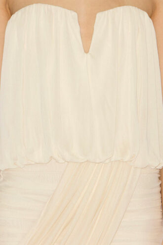 Adelita gedrapeerde jersey bustierjurk
