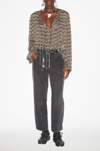 Advika bedrukte mousseline top