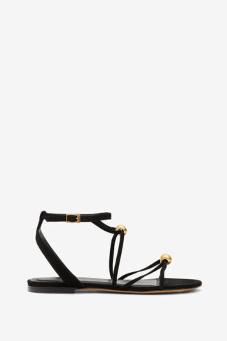 Aeza platte suède leren sandalen