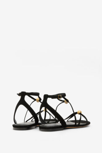 Aeza platte suède leren sandalen