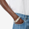 Ailys Man brede armband met miniplaatjes