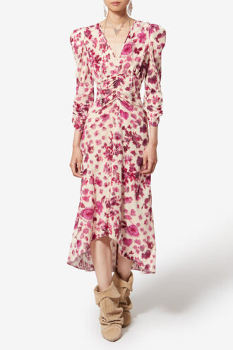 Albini Lange stretch zijden jurk met print