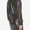 Alexane korte gedrapeerde metallic jurk