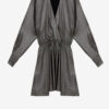 Alexane korte gedrapeerde metallic jurk