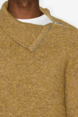 Aliocha Trui met opstaande kraag in effen alpaca breisel