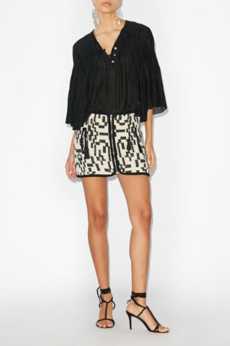 Arono korte rok in katoenjacquard
