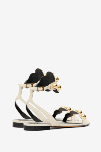 Aselda suède leren sandalen met juwelen