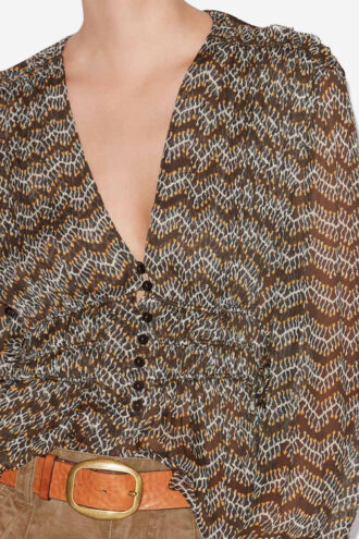 Axeline Top met gerimpelde mousseline