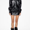 Ayali korte leren shirtjurk