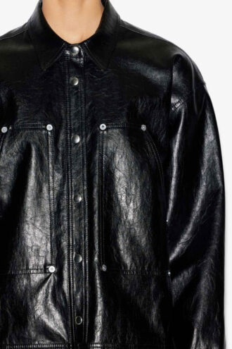Ayali korte leren shirtjurk