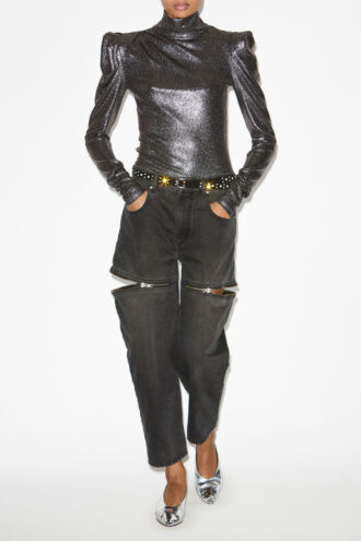 Baiola metallic top met lange mouwen