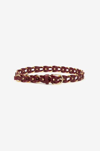 Bali gevlochten leren en metalen riem