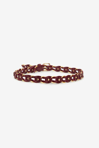 Bali gevlochten leren en metalen riem