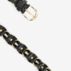 Bali gevlochten leren en metalen riem