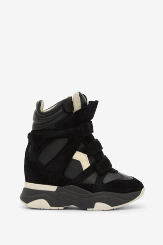 Balskee hoge leren sneakers met sleehak