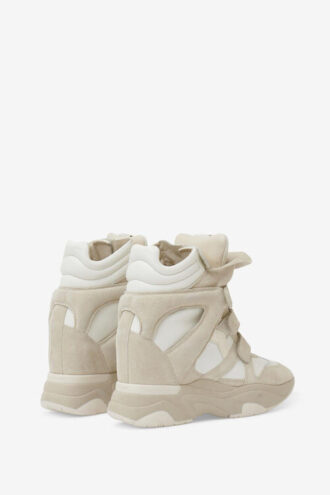 Balskee hoge leren sneakers met sleehak