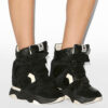 Balskee hoge leren sneakers met sleehak