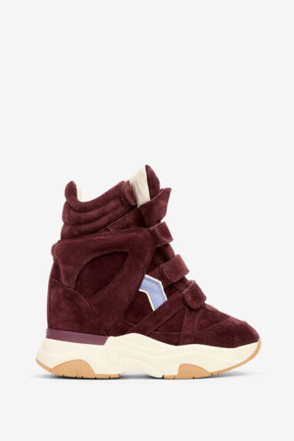 Balskee hoge sneakers met sleehak van suède kalfsleer