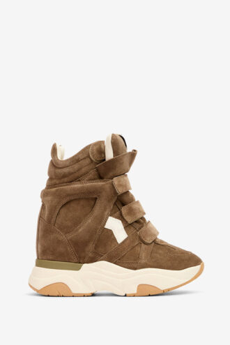 Balskee hoge sneakers met sleehak van suède kalfsleer