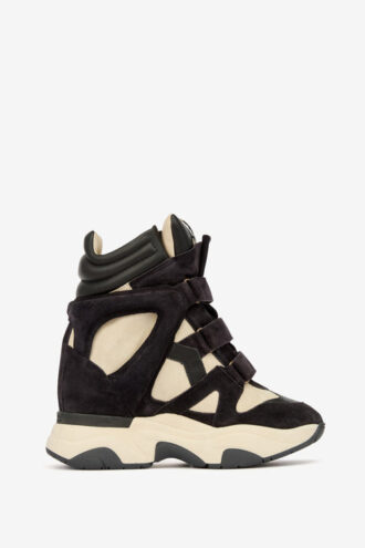 Balskee hoge sneakers met sleehak van suède kalfsleer