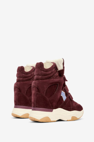 Balskee hoge sneakers met sleehak van suède kalfsleer