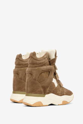 Balskee hoge sneakers met sleehak van suède kalfsleer