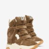 Balskee hoge sneakers met sleehak van suède kalfsleer