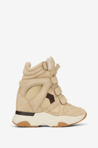 Balskee hoge suède leren sneakers met sleehak
