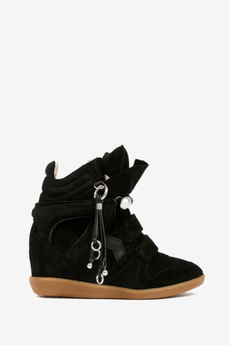 Bekett leren sneakers met studs en sleehak