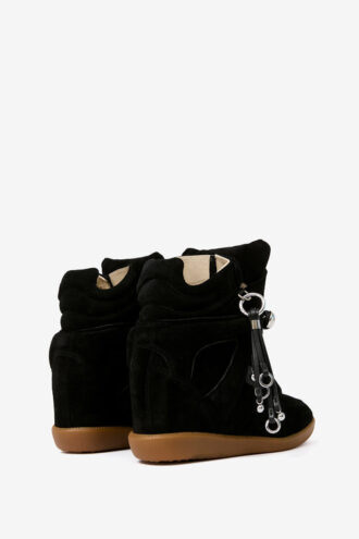 Bekett leren sneakers met studs en sleehak