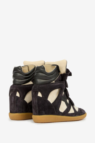 Bekett suède kalfsleren sneakers met sleehak