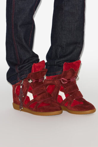 Bekett suède leren sneakers met sleehak
