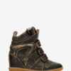 Bekett Vintage leren sneakers met sleehak
