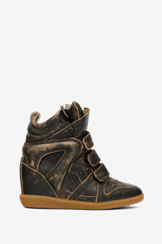 Bekett Vintage leren sneakers met sleehak