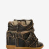 Bekett Vintage leren sneakers met sleehak