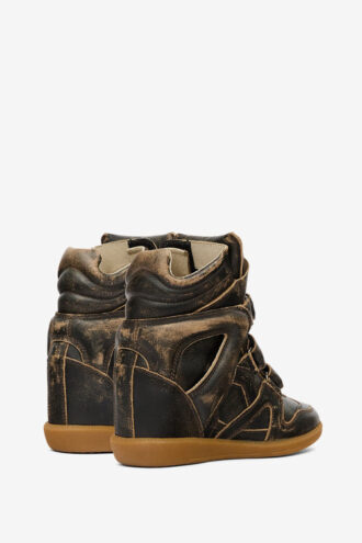 Bekett Vintage leren sneakers met sleehak
