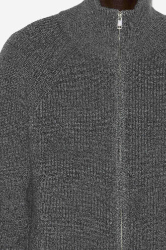 Benett Ribgebreid wollen vest met ritssluiting