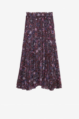 Besma Lange crêpe rok met print