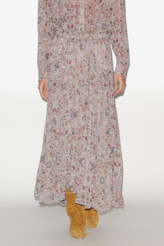 Besma Lange crêpe rok met print
