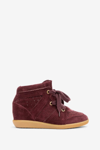 Bobby suède kalfsleren sneakers met sleehak