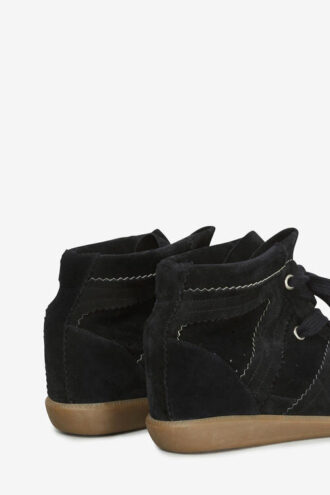Bobby suède kalfsleren sneakers met sleehak
