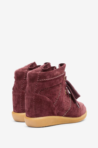 Bobby suède kalfsleren sneakers met sleehak