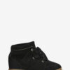 Bobby suède kalfsleren sneakers met sleehak