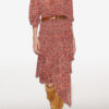 Brigitte Midi-rok met ruches en print
