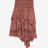 Brigitte Midi-rok met ruches en print