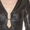Buffy gedrapeerde metallic top