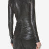 Buffy gedrapeerde metallic top
