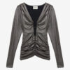 Buffy gedrapeerde metallic top