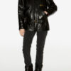 Caitlyn leren jas in bikerstijl