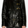 Caitlyn leren jas in bikerstijl